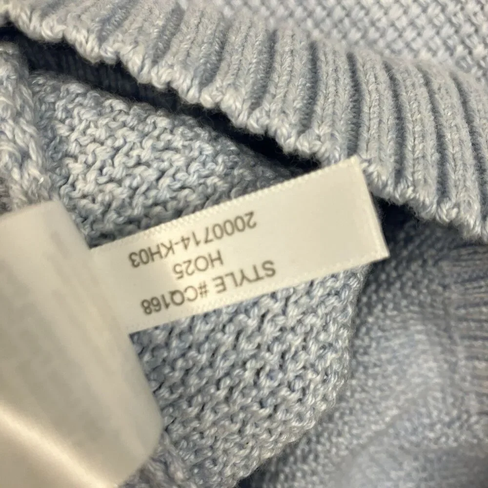 J Crew Sweater Mens S Light Blue Crewneck Premium Basket-stitch Cotton Coastal
